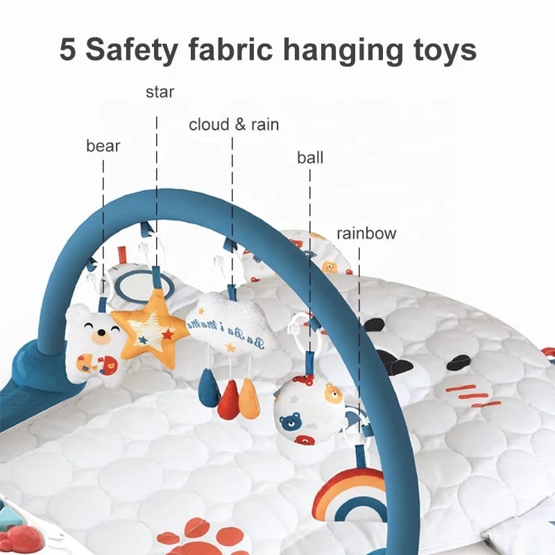 Tapis d’éveil bébé avec piano et arche de jeux